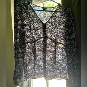 Talbot’s Blue & White Floral Blouse